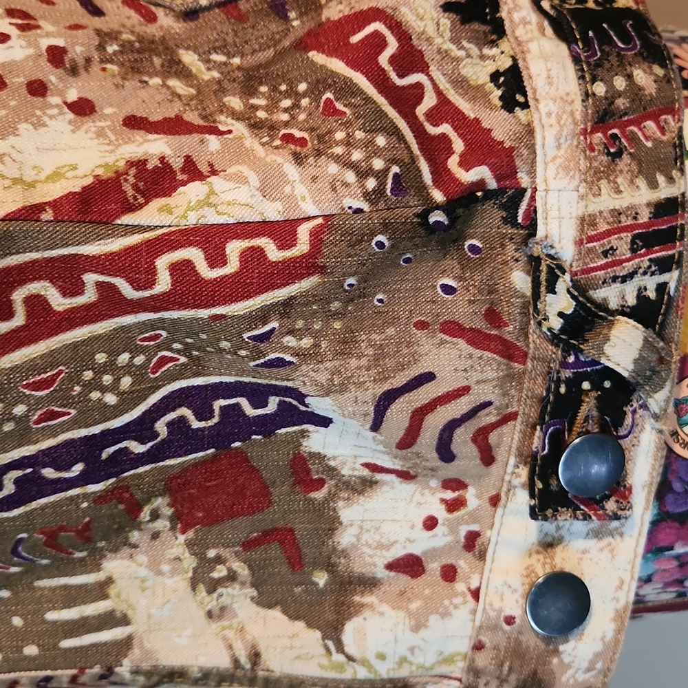 Abstract Multicolor Button-Up Jacket - Picture 3 of 7